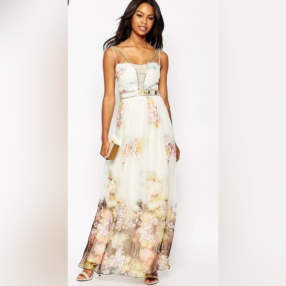 Little Mistress Dresses & Skirts - Little Mistress Beaded Floral Empress Dress